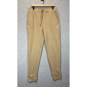 Champion Mens Jogger Sweatpants Tan Khaki Fleece Lined Size Medium M Pockets